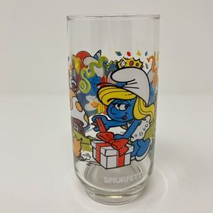 [Vintage] Wallace Berrie & Co Smurfette Glass